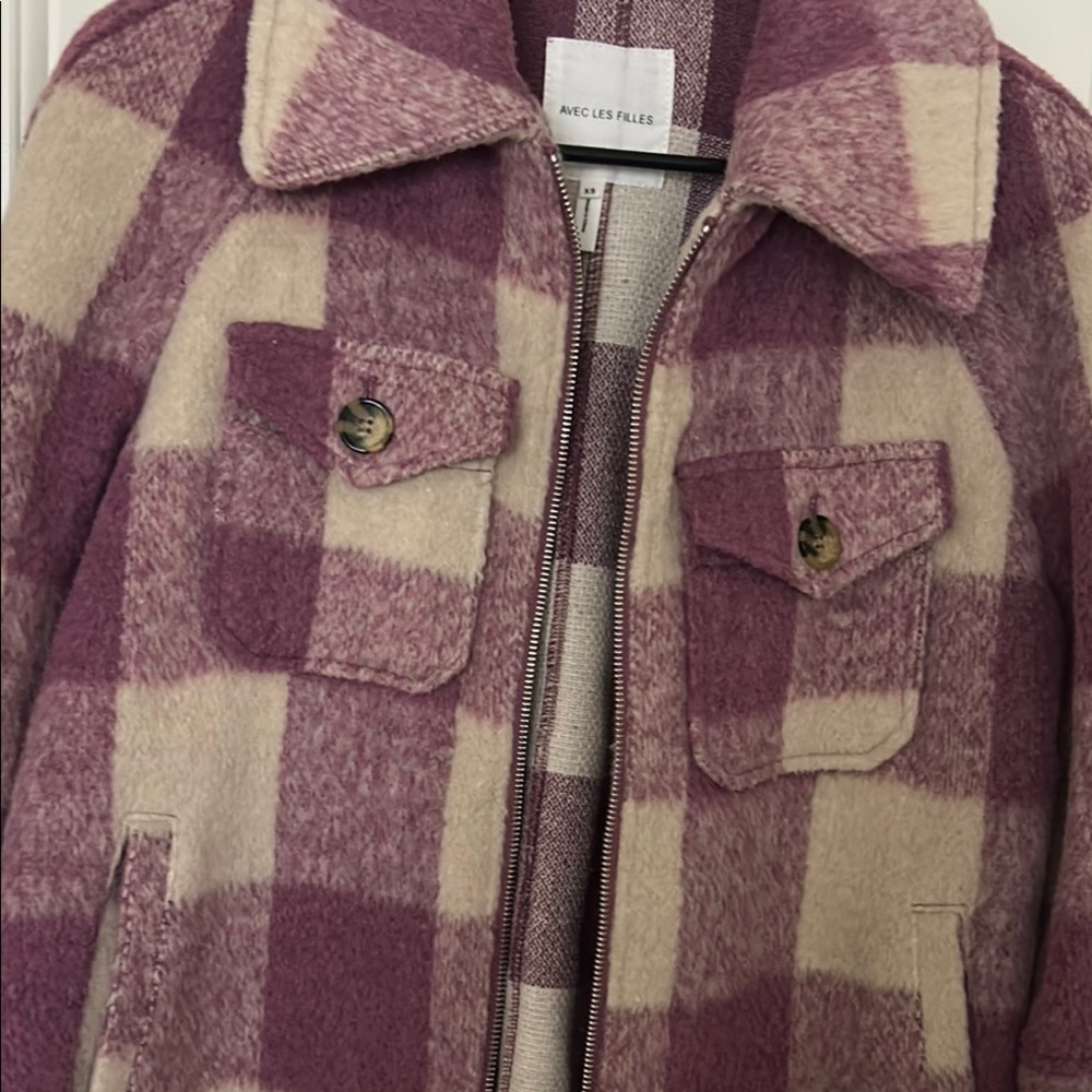 Avec Les Filles Pink and Cream Jacket Cozy Style - Picture 7 of 7